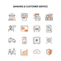 Banking and Customer Service Icons Set Royalty Free Stock Photo