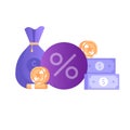 Banking Deposit Money Saving Icon in Flat Design