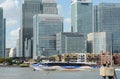 Banking district. Docklands & Thames Clipper. London. UK