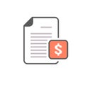 Banking document dollar file finance money page icon Royalty Free Stock Photo