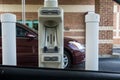 Banking Drive Thru Lanes shown from the Inside of an Automobile Royalty Free Stock Photo