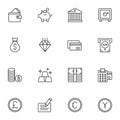 Banking, economy line icons set Royalty Free Stock Photo