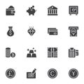 Banking, economy vector icons set Royalty Free Stock Photo