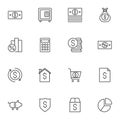 Banking and finance line icons set Royalty Free Stock Photo