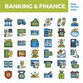 Banking and finance outline color icon base on pixel perfect 64px Royalty Free Stock Photo