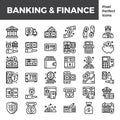 Banking and finance outline icon base on pixel perfect 64px. Royalty Free Stock Photo