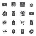 Banking and finance vector icons set Royalty Free Stock Photo