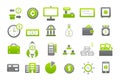 Banking gray-greem vector icons set Royalty Free Stock Photo