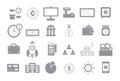 Banking gray vector icons set Royalty Free Stock Photo