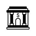 Black solid icon for Banking, corporate and building