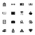 Banking icon - Expand to any size - Change to any colour. Perfect Flat Vector Contains such Icons as gold bars, silver, piggy bank