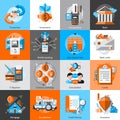 Banking Icons Set Royalty Free Stock Photo