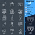 Banking icons set. Thin Line Vector Illustration.