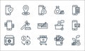 banking line icons. linear set. quality vector line set such as growing, chart, save, wallet, currency, mobile banking, service,