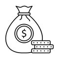 Banking  Line Style vector icon which can easily modify or edit Royalty Free Stock Photo