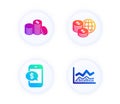 Banking money, Phone payment and World money icons set. Trade infochart sign. Vector Royalty Free Stock Photo