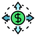 Banking money transfer icon color outline vector Royalty Free Stock Photo