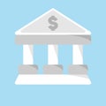 Banking office building icon flat design