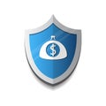 Banking Protection Mobile Wallet On Shield Icon Money
