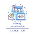 Banking support online concept icon