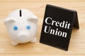 Banking using a credit union Royalty Free Stock Photo