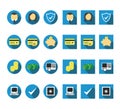 Banking vector icon set pack with long shadow Royalty Free Stock Photo