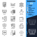 Banking vector line icons set