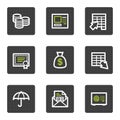 Banking web icons, grey square buttons series Royalty Free Stock Photo