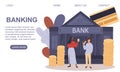 Banking web page template with multiracial couple