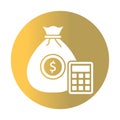 Banking white glyph with color background vector icon which can easily modify or edit