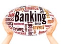 Banking word cloud hand sphere concept