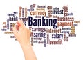 Banking word cloud hand writing concept