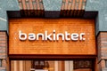 Bankinter bank sign logo of branch office in the city