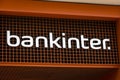 Bankinter logo on Bankinter`s bank branch office