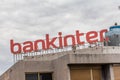 Bankinter logo on Bankinter`s bank branch office. Bankinter is a spanish bank founded in 1965