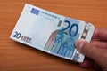 Banknot of twenty euros Royalty Free Stock Photo