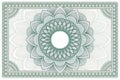 Banknote Certificate with Radial Flower Guilloche Pattern Royalty Free Stock Photo