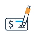 Banknote check fill style icon