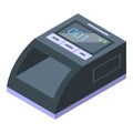 Banknote currency detector icon isometric vector. Money counterfeit Royalty Free Stock Photo