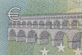 Banknote with Euro symbol closeup Royalty Free Stock Photo