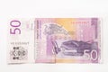 Banknote of fifthy Serbian dinars Royalty Free Stock Photo