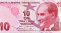 Banknote 10 Lirasi Turkey. Paper Money of Turkey Royalty Free Stock Photo