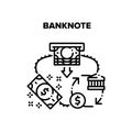 Banknote Money Vector Black Illustration Royalty Free Stock Photo