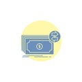 Banknotes, cash, dollars, flow, money Glyph Icon Royalty Free Stock Photo