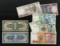 Banknotes of the Central Bank of Brazil samples withdrawn from circulation.