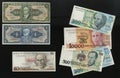 Banknotes of the Central Bank of Brazil samples withdrawn from circulation.