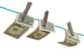 Banknotes on a Clothes Line Royalty Free Stock Photo