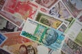 Various currencies banknotes forming a background Royalty Free Stock Photo