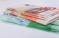 Banknotes euro closeup as background