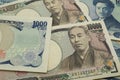 Banknotes of the Japanese yen currency, Business background Royalty Free Stock Photo